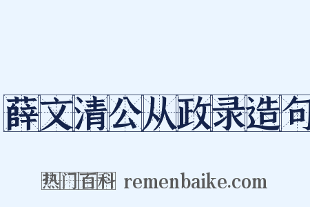 薛文清公从政录造句是什么意思的图片